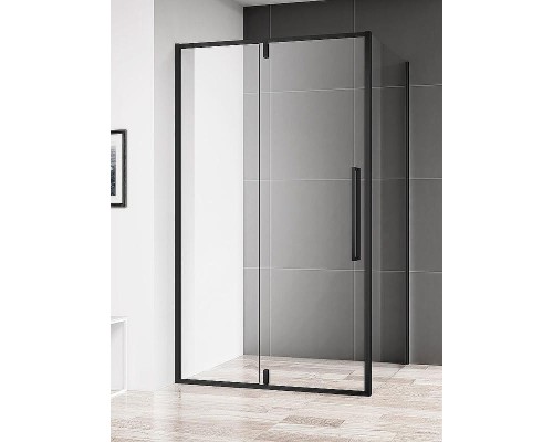 Душевая дверь AQUAme 120 AQM7108-2-12 профиль Черный матовый стекло прозрачное