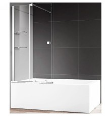 Шторка на ванну AQUAme 120 AQM6601-2 профиль Хром стекло прозрачное