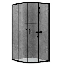 Душевой уголок Abber 100х100 AG01100B профиль Черный стекло прозрачное