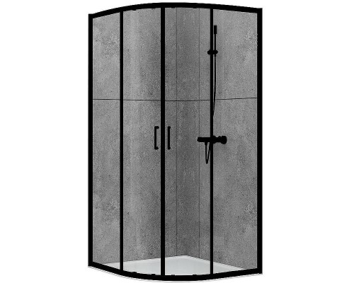 Душевой уголок Abber 100х100 AG01100B профиль Черный стекло прозрачное