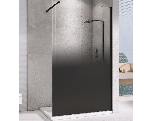 Душевая перегородка Abber Immer Offen 100 AG69101BD профиль Черный стекло прозрачное тонированное