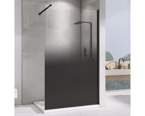 Душевая перегородка Abber Immer Offen 100 AG69101BD профиль Черный стекло прозрачное тонированное