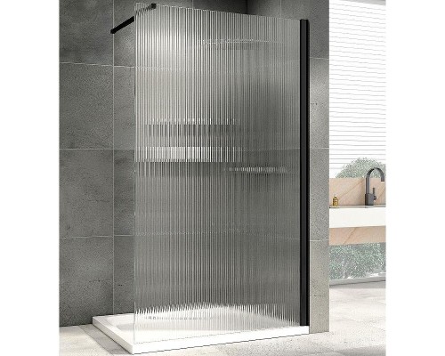 Душевая перегородка Abber Immer Offen 90 AG61091R8 профиль Черный стекло рифленое