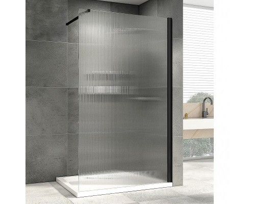 Душевая перегородка Abber Immer Offen 90 AG61091R8 профиль Черный стекло рифленое