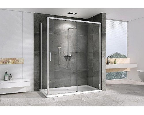 Душевой уголок Abber Komfort 170x100 AG93170-S102 профиль Хром стекло прозрачное