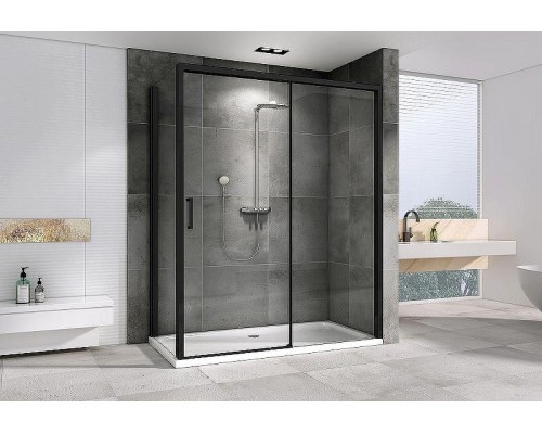 Душевой уголок Abber Komfort 170x100 AG93170B-S102B профиль Черный стекло прозрачное