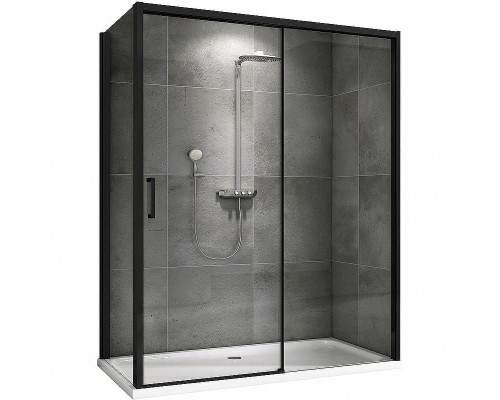 Душевой уголок Abber Komfort 140x100 AG93140B-S102B профиль Черный стекло прозрачное