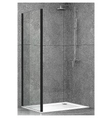 Душевая стенка Abber S90B 90x190 профиль Черный стекло прозрачное