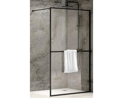 Душевая перегородка Abber AG60120B 120x200 профиль Черный стекло прозрачное