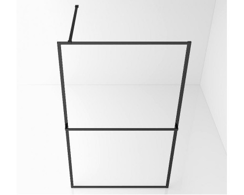 Душевая перегородка Abber AG60120B 120x200 профиль Черный стекло прозрачное