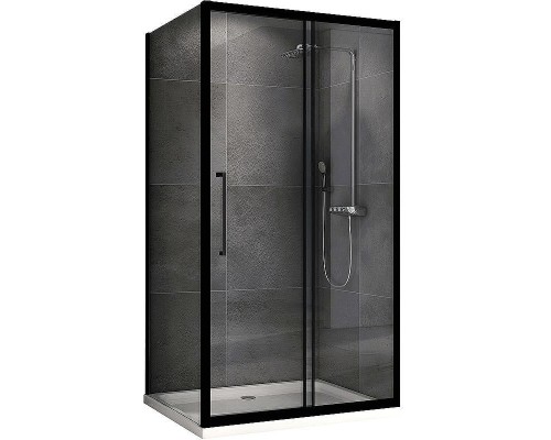 Душевой уголок Abber Schwarzer Diamant 120х100 AG30120BH-S100B профиль Черный стекло прозрачное