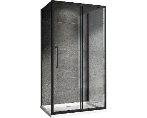 Душевой уголок Abber Schwarzer Diamant 130х70 AG30130BH-S70B-S70B профиль Черный стекло прозрачное