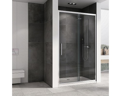 Душевая дверь Abber Schwarzer Diamant 130 AG30130H профиль Хром стекло прозрачное