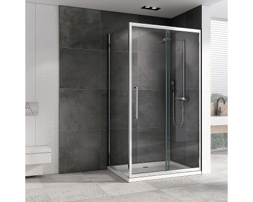 Душевой уголок Abber Schwarzer Diamant 130x100 AG30130H-S100 профиль Хром стекло прозрачное