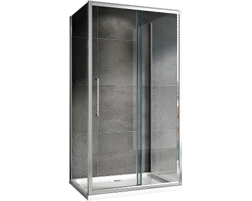 Душевой уголок Abber Schwarzer Diamant 120x90 AG30120H-S90-S90 профиль Хром стекло прозрачное