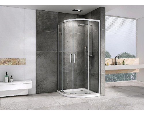 Душевой уголок Abber Schwarzer Diamant 80x80 AG01080 профиль Хром стекло прозрачное