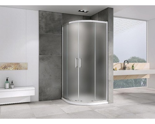 Душевой уголок Abber Schwarzer Diamant 80x80 AG01080M профиль Хром стекло матовое