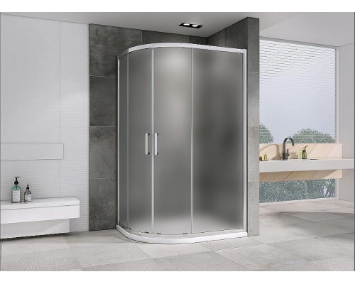 Душевой уголок Abber Schwarzer Diamant 100x90 AG01190M профиль Хром стекло матовое