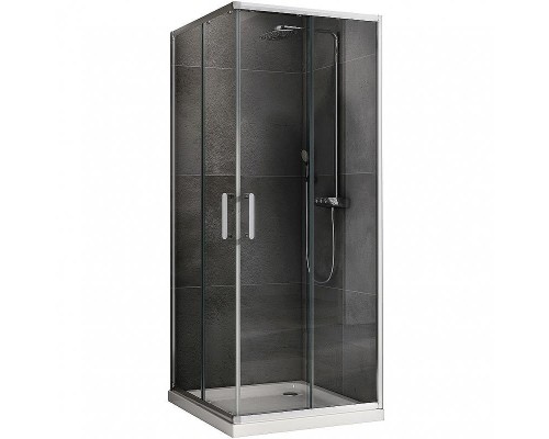 Душевой уголок Abber Schwarzer Diamant 100x100 AG021005 профиль Хром стекло прозрачное