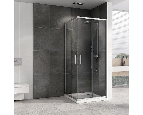 Душевой уголок Abber Schwarzer Diamant 100x100 AG021005 профиль Хром стекло прозрачное