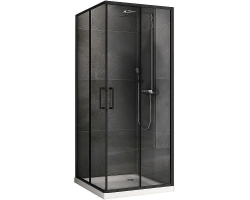 Душевой уголок Abber Schwarzer Diamant 100x100 AG02100B5 профиль Черный стекло прозрачное