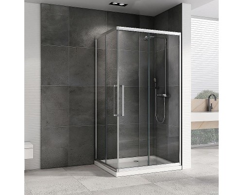 Душевой уголок Abber Schwarzer Diamant 120x80 AG02128H профиль Хром стекло прозрачное