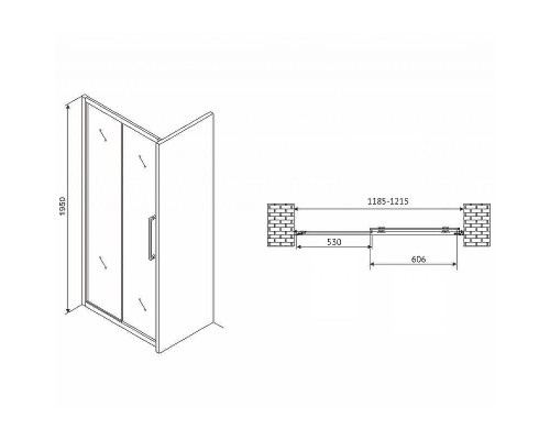 Душевая дверь Abber Schwarzer Diamant 120 AG30120MH профиль Хром стекло матовое