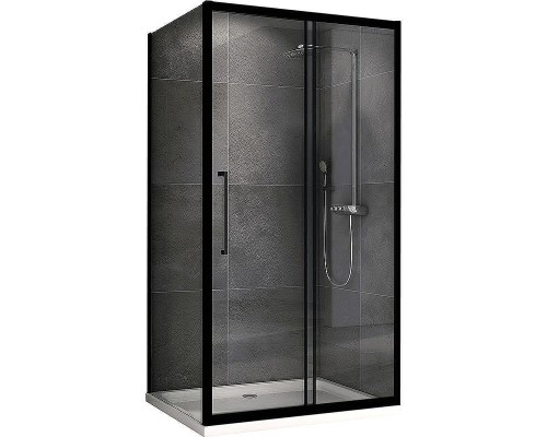 Душевой уголок Abber Schwarzer Diamant 100x75 AG30100BH-S75B профиль Черный стекло прозрачное