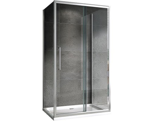 Душевой уголок Abber Schwarzer Diamant 130x75 AG30130H-S75-S75 профиль Хром стекло прозрачное