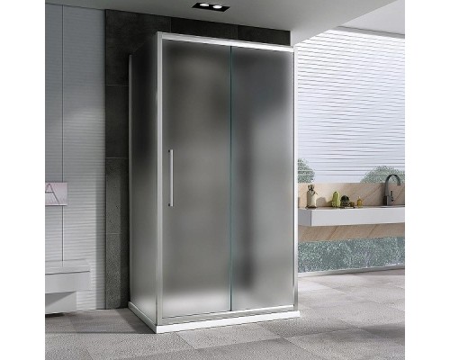 Душевой уголок Abber Schwarzer Diamant 110x75 AG30110MH-S75M-S75M профиль Хром стекло матовое