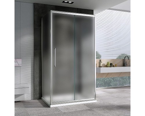 Душевой уголок Abber Schwarzer Diamant 130x85 AG30130MH-S85M-S85M профиль Хром стекло матовое