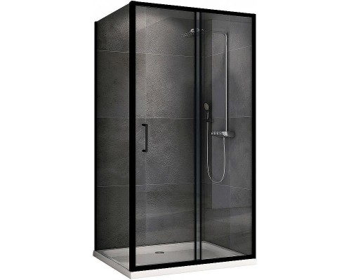 Душевой уголок Abber Schwarzer Diamant 110x80 AG30110B5-S80B5 профиль Черный стекло прозрачное