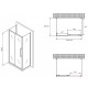 Душевой уголок Abber Schwarzer Diamant 110x70 AG30110BMH-S70BM-S70BM профиль Черный стекло матовое