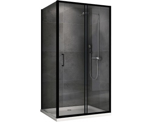 Душевой уголок Abber Schwarzer Diamant 140x50 AG30140B5-S50B5 профиль Черный стекло прозрачное
