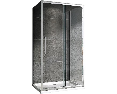 Душевой уголок Abber Schwarzer Diamant 100x60 AG30100H-S60-S60 профиль Хром стекло прозрачное