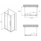 Душевой уголок Abber Schwarzer Diamant 110x60 AG30110H-S60-S60 профиль Хром стекло прозрачное