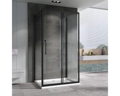 Душевой уголок Abber Schwarzer Diamant 110x50 AG30110BH-S50B-S50B профиль Черный стекло прозрачное