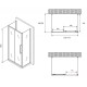 Душевой уголок Abber Schwarzer Diamant 110x50 AG30110BH-S50B-S50B профиль Черный стекло прозрачное