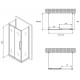 Душевой уголок Abber Schwarzer Diamant 130x50 AG30130BH-S50B-S50B профиль Черный стекло прозрачное