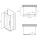Душевой уголок Abber Schwarzer Diamant 140x60 AG30140MH-S60M-S60M профиль Хром стекло матовое