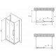 Душевой уголок Abber Schwarzer Diamant 110x80 AG30110BMH-S80BM-S80BM профиль Черный стекло матовое