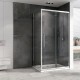Душевой уголок Abber Schwarzer Diamant 140x50 AG30140H-S50 профиль Хром стекло прозрачное