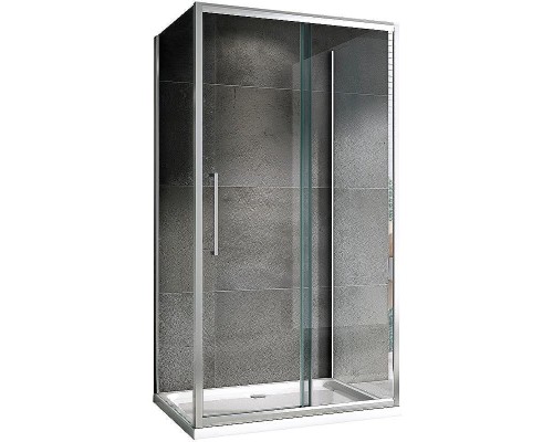 Душевой уголок Abber Schwarzer Diamant 140x50 AG30140H-S50-S50 профиль Хром стекло прозрачное
