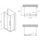 Душевой уголок Abber Schwarzer Diamant 140x50 AG30140H-S50-S50 профиль Хром стекло прозрачное