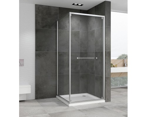 Душевой уголок Abber Schwarzer Diamant 100x100 AG0A100 профиль Хром стекло прозрачное