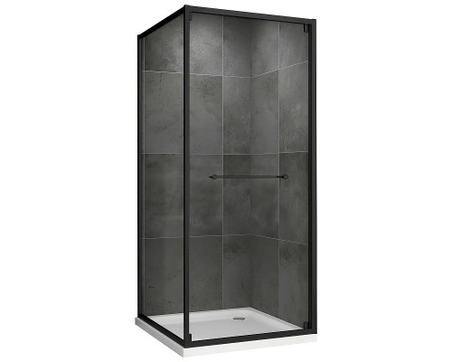 Душевой уголок Abber Schwarzer Diamant 100x100 AG0A100B профиль Черный стекло прозрачное