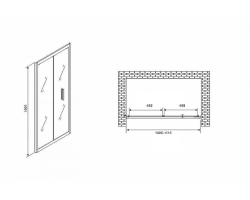 Душевая дверь Abber Sonnenstrand 110 AG07110 профиль Хром стекло прозрачное