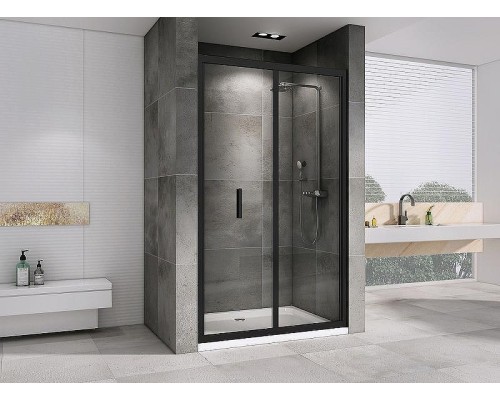 Душевая дверь Abber Sonnenstrand 100 AG07100B профиль Черный стекло прозрачное