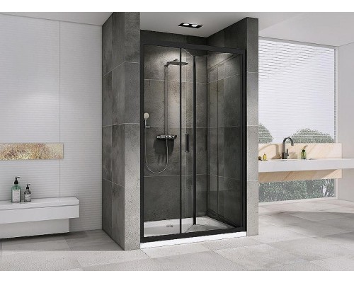 Душевая дверь Abber Sonnenstrand 100 AG07100B профиль Черный стекло прозрачное