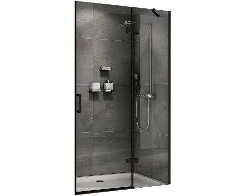 Душевая дверь Abber Zart 90 AG08090B профиль Черный стекло прозрачное